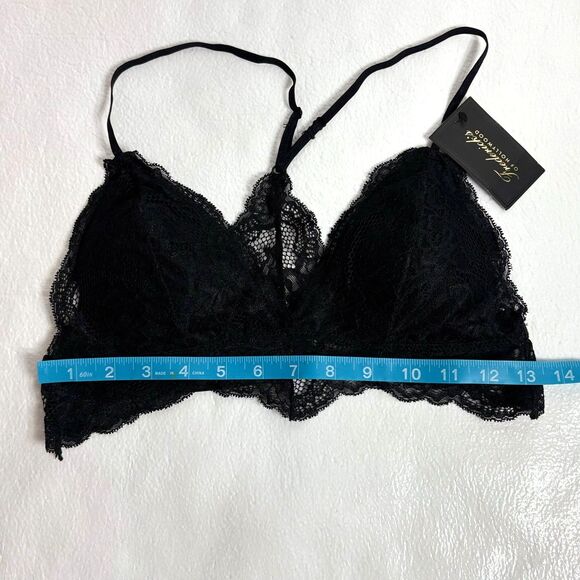 Fredericks of Hollywood Bra Bralette Lace Black Razorback Size S New - Picture 6 of 10